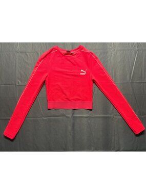 Puma Classics Ribbed Long Sleeve Women's Crop T-Shirt Sz XS (SKU 26-0139)